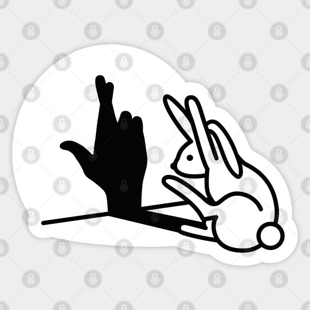 Rabbit shadow hand crossed fingers hand sign liar Sticker by LaundryFactory